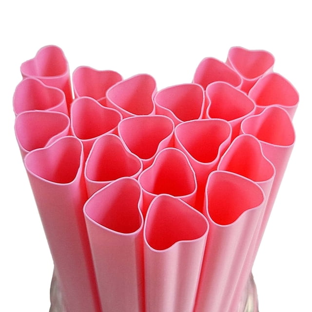Straws The best MOON Jumbo en forma de corazón rosa, 50 unidades