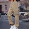 thumbnail image 5 of Kmdttou Cargo Pants Women Baggy Plus Size Solid Color Fashionable And Comfortable High Waisted Workwear Pants With 8 Pockets For Casual Wear, 5 of 9