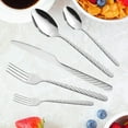 thumbnail image 4 of IPEWLEX Stainless Steel Twists Handle Cutlery Set, Western Steak Knife Fork Spoon, Portable Travel Utensils with Case, Easy to Clean, Floral Design, 4 of 6