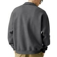 thumbnail image 4 of Chiccall Men's Fleece Sweatshirts Casual Button Lapel Pullover with 2 Breasted Pockets, 4 of 5
