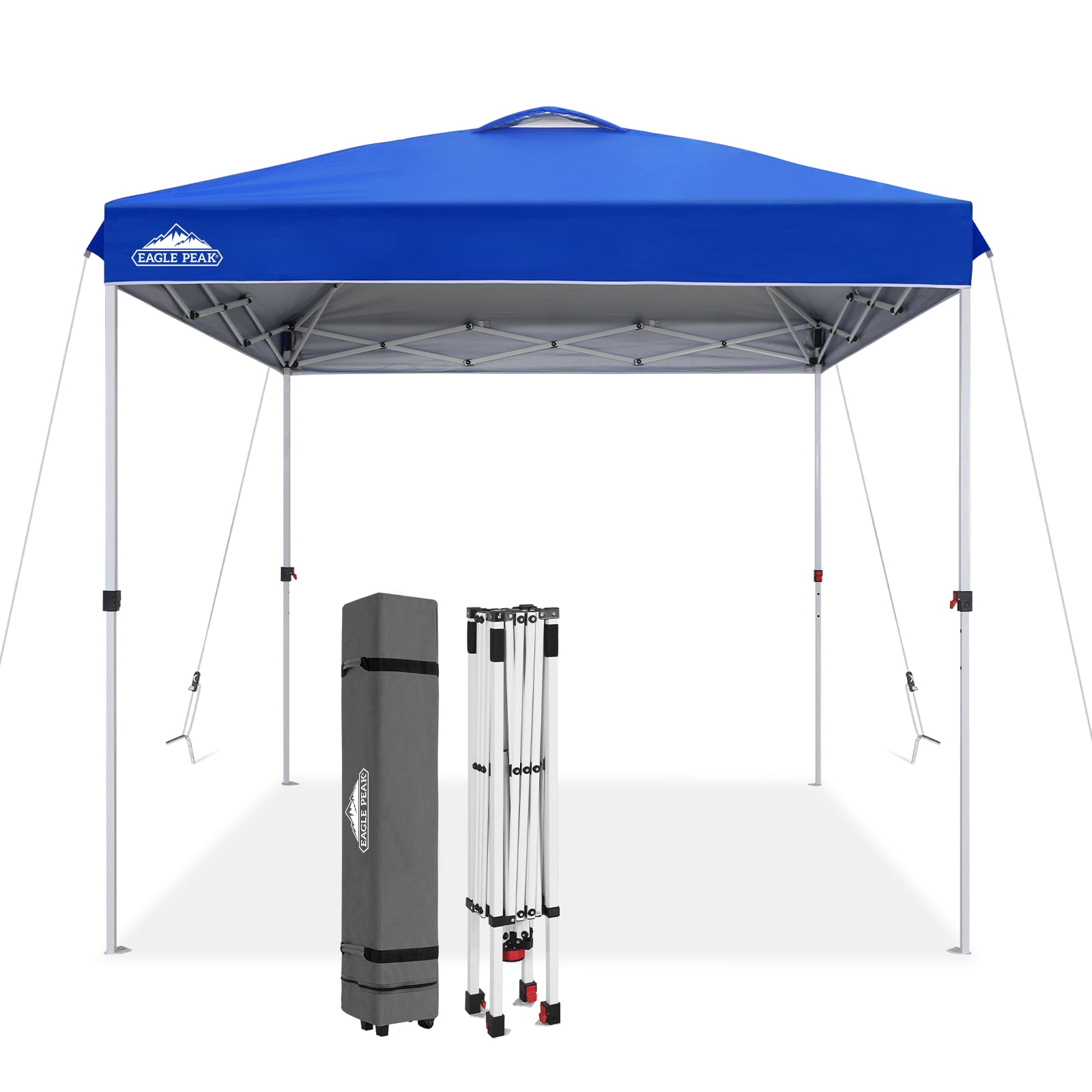 EAGLE PEAK 8 x 8 Pop Up Canopy Tent Instant Outdoor Canopy Easy Setup Straight Leg Folding