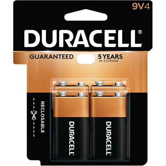 Piles Coppertop Alcalines 9V de Duracell, Paquet de 4