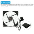 thumbnail image 4 of Unique Bargains 2Pcs Computer Case Fan 600-1200RPM 120mm 4 Pin Colorful LED Silent Cooling 33 LED 12V with Rubber Pads 4 Screws, 4 of 5