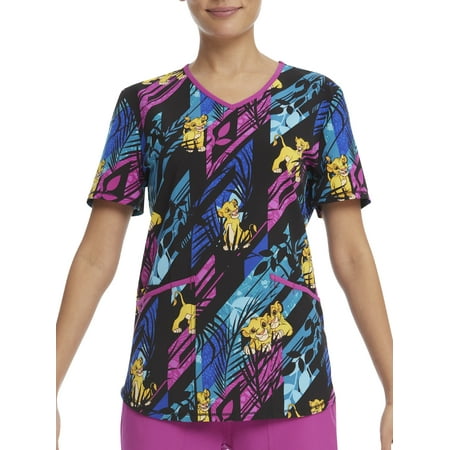 

Scrubstar Women s Disney Lion King Pattern Pride V-Neck Print Scrub Top WM32T745LE