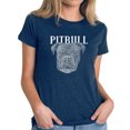 thumbnail image 1 of LA Pop Art Women's Premium Blend Word Art T-shirt - Pitbull Face, 1 of 2