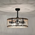 thumbnail image 3 of Delano 25.7 in. Indoor Black Finish Ceiling Fan with Light Kit and Remote, 3 of 5