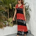 thumbnail image 6 of Musical Notes Red And Black Background Sleeveless Dress Dresses Women Summer Evening Dresses Ladies Bohemia Long Dresses, 6 of 9