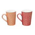 thumbnail image 4 of Marcelle Coffee's Best Companion 4 Piece 16oz Multi-Color Ceramic Coffee Mug Set, IKAT Design, 4 of 5