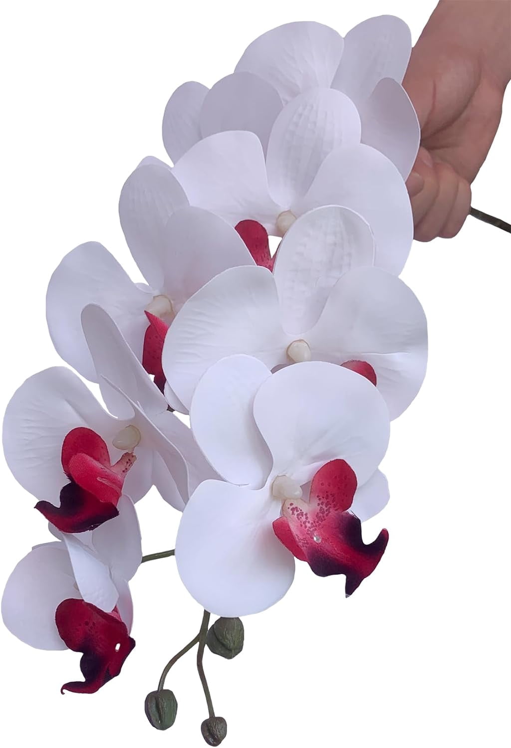 3Artificial Phalaenopsis Flowers with Leaves Artificial Orchid Flowers Stem Plants Fake Butterfly Phalaenopsis Flowers for Home Wedding Party Décor (Yellow)