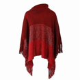 thumbnail image 4 of Women's Poncho Sweater Jumper Crochet Knit Tassel Knitted Color Block Turtleneck Stylish Casual Daily Going Out Fall Winter Black Khaki One-size / Sle, 4 of 5