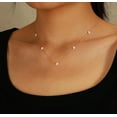 thumbnail image 4 of Lucky Leaf Necklace for Women 925 Sterling Silver Trendy 14K Gold Plating Layered Cute White CZ Flowers Pendant Choker Necklaces to Daughter Mom Minimalist Stackable Chain Wedding Prom Brides Jewelry, 4 of 6