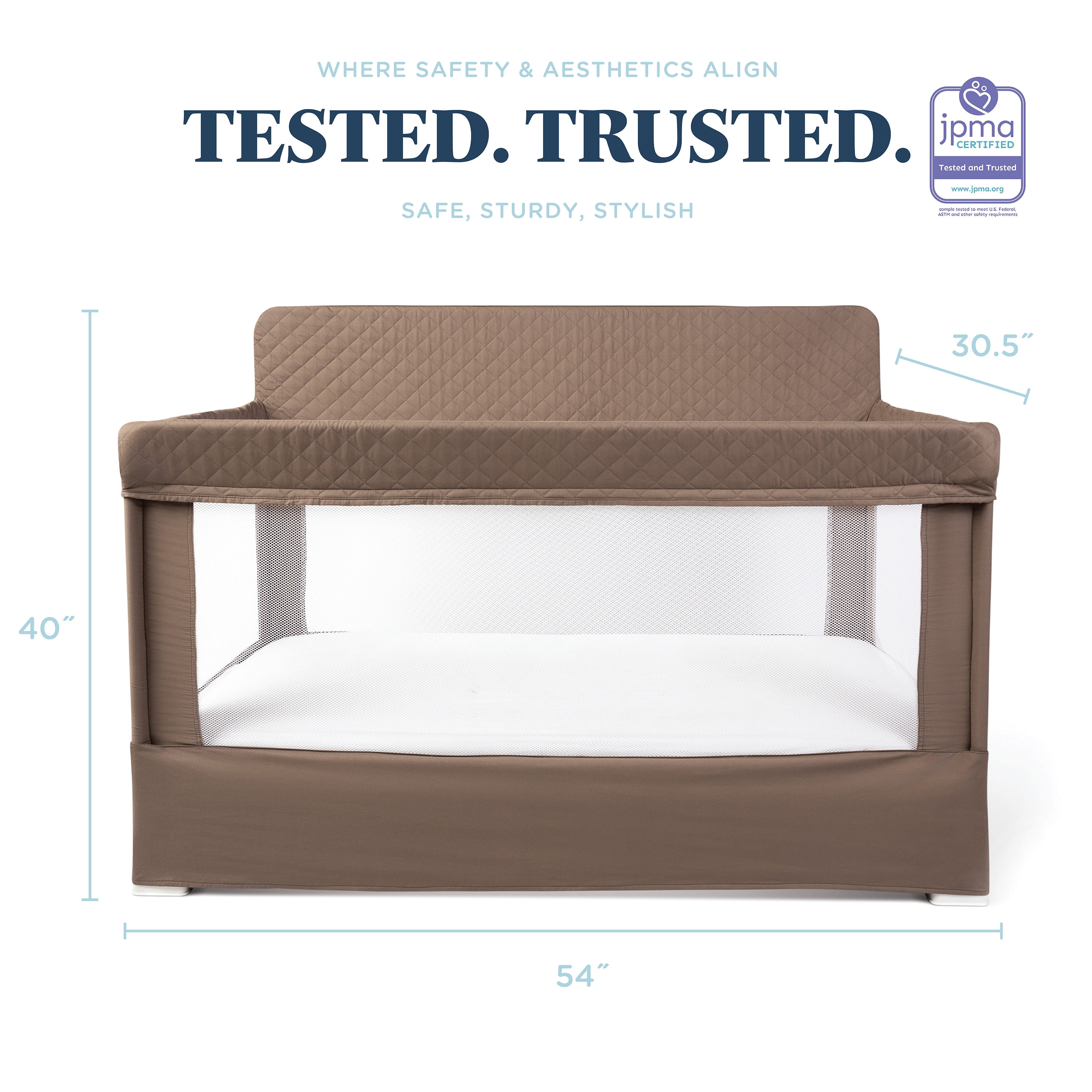 Baby Delight Lunaire Full Size Mesh Infant Crib & Playard, Organic Mocha