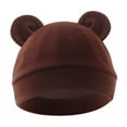 thumbnail image 3 of NOKIO Toddler Stretchy Hat Girls' Lightweight Hat Toddler Boneless Hat Toddler Seamless Cap Baby Hat Bear Ears Caps Baby Boy Girl Toddler Hats Caps For 0-6 Months, 3 of 8