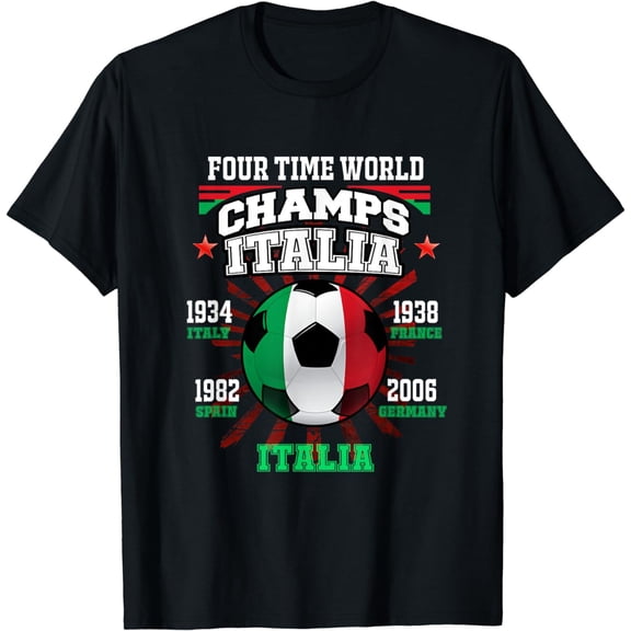 Italy Football T-Shirt with Cup Years for Italia Soccer Fans