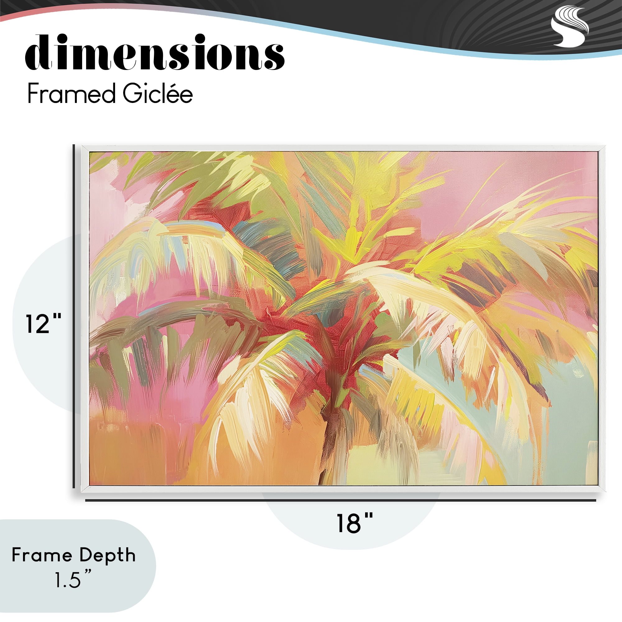 Stupell Industries Warm Palm Leaf Impressions White Framed Giclee Art, design by Jacky Ngan