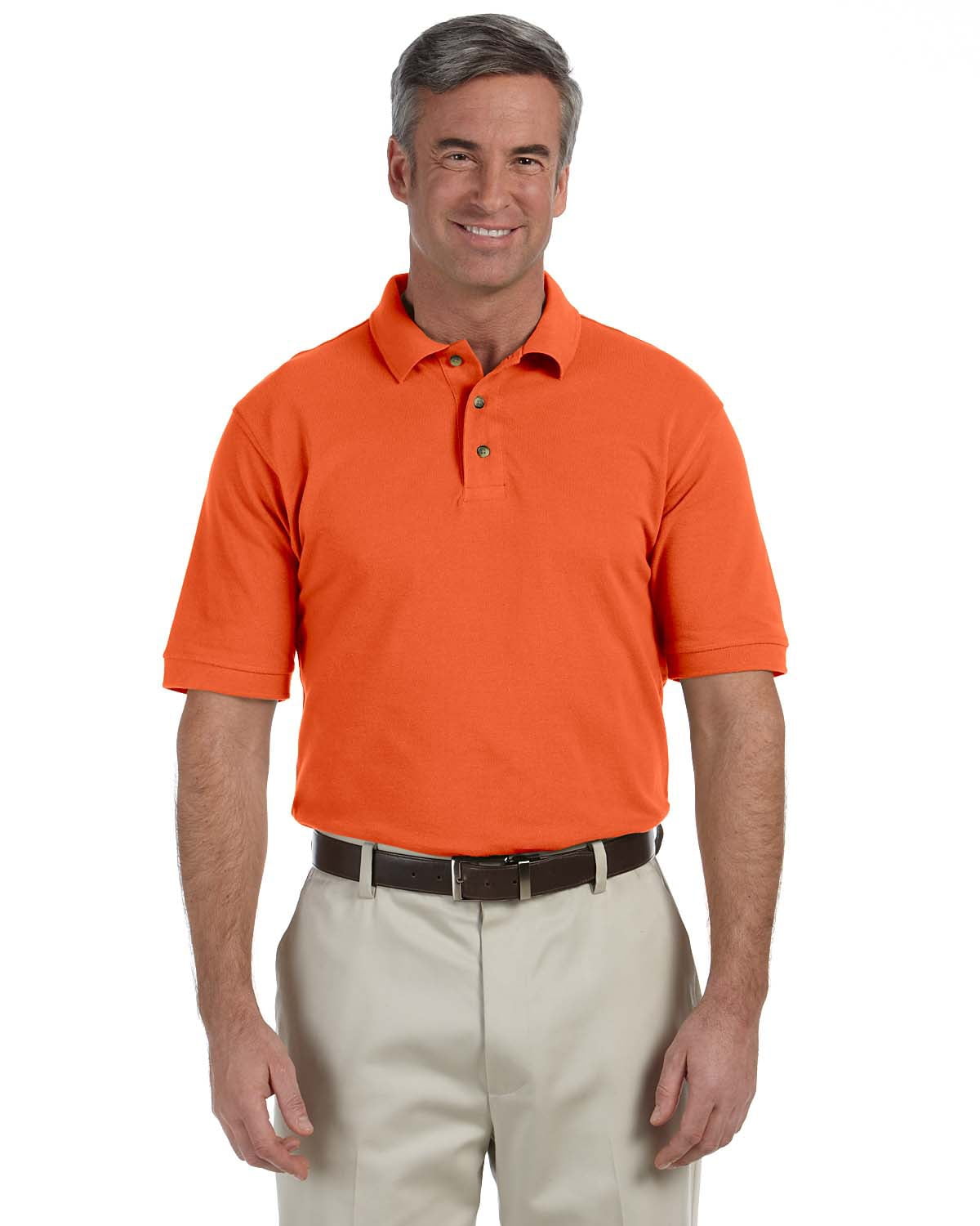 Team Orange XL Harriton Mens Short Sleeve Polo