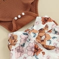 thumbnail image 6 of Bagilaanoe 3pcs Newborn Baby Girl Shorts Set Fly Sleeve Letter Print Romper Tops + Flower Shorts + Hairband 3M 6M Infant Casual Summer Clothes, 6 of 8