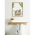 thumbnail image 5 of Kate and Laurel Sylvie Leopard in Bali Bath Framed Canvas Wall Art by Amy Peterson Art Studio, 18x24 Natural, Cute Animal Bathtub Art for Wall, 5 of 6