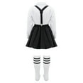 thumbnail image 4 of DPOIS Kids Japanese School Girls Uniform Dress Shirts Suspender Skirt Set with Socks, 4 of 4