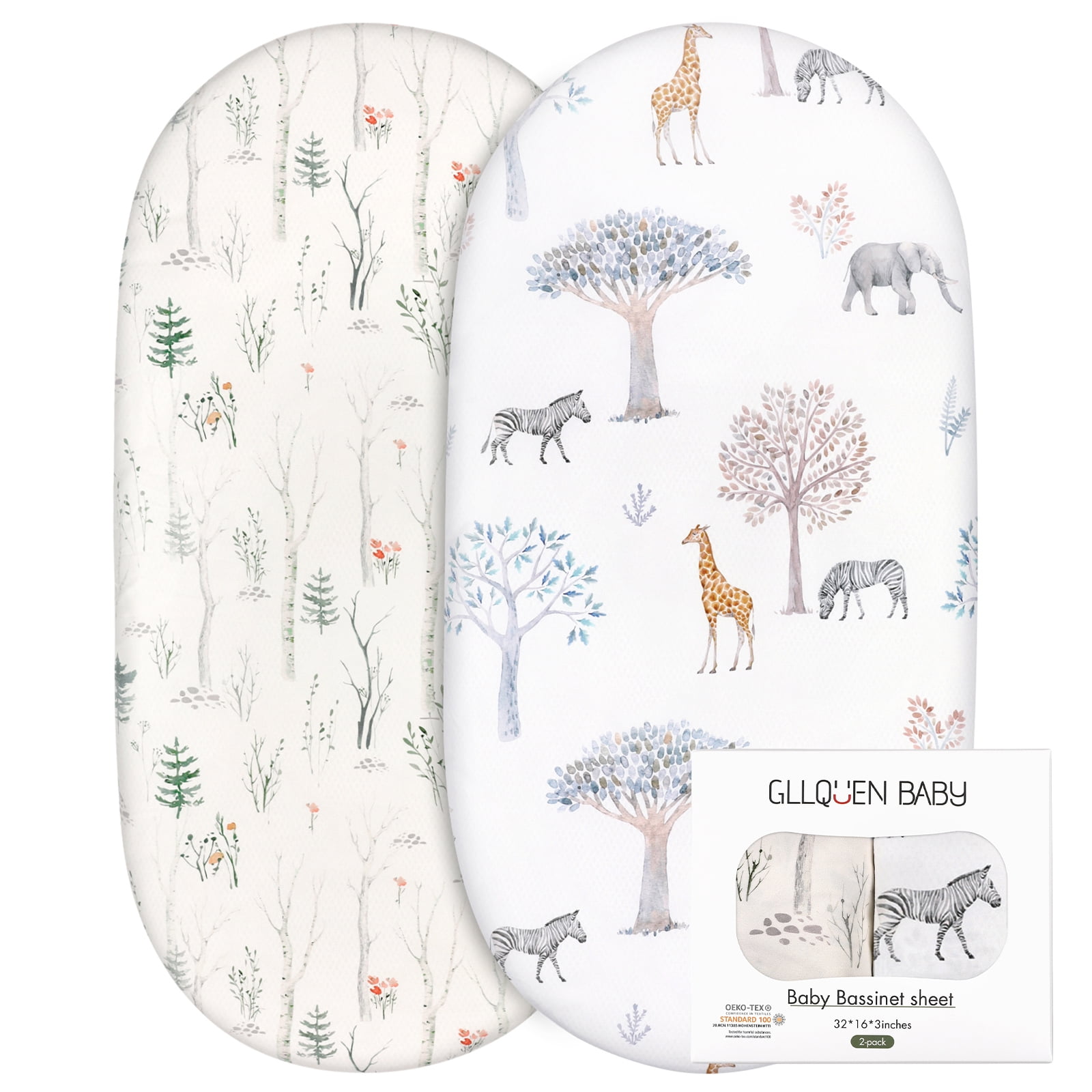 Gllquen Baby Crib Sheets Set, Breathable Cozy Fitted Mattress