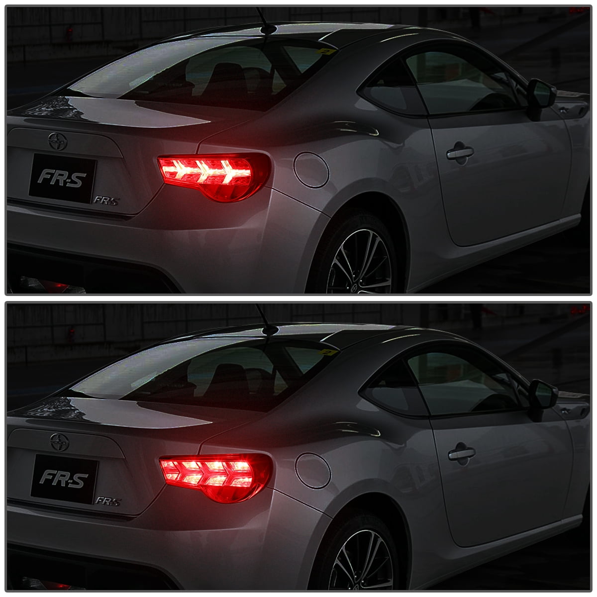 DNA Motoring TL-LED-FED-5 For 2013 to 2017 FRS / BRZ / 86 Pair of LED Arrow Sequential Tail Light (Chrome Housing / Clear Lens / Red Signal)