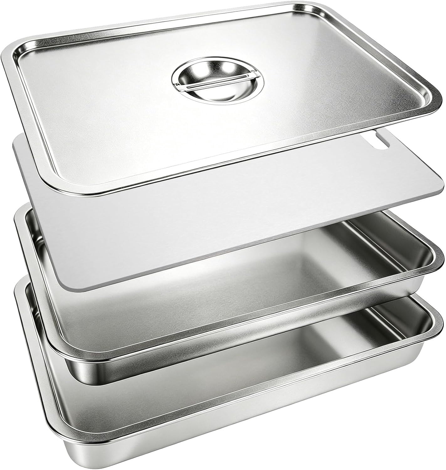 Pyrex Easy Grab 4-piece Rectangular Glass Bakeware Set, Red Lids