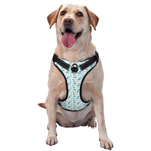 Vsdgher Utensiles Pattern Dog Harness,No Pull Pet Harness with Soft Padded Handle,Adjustable Reflective Vest with 2 Buckles,4 Slide Buckles,S-XL