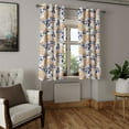thumbnail image 2 of Ambesonne Floral Grommet Curtain, Romantic Rose Leaves Vintage, 50"x84", Indigo Cream and Ivory, 2 of 5