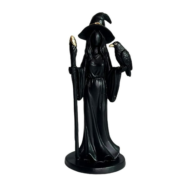 Estatua de Halloween,Figura decorativa de Halloween Estatua de bruja,Estante de escritorio con estatua decorativa para escritorio,Figura de bruja,regalo de Halloween,artesanía