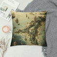 thumbnail image 2 of Nawypu  World Map Throw Pillow Cushion Cover, Map of Southern Part of The Norway Vikings World Old Scandinavian Land, Decorative Square Accent Pillow Case, Cream Grey, 2 of 5
