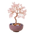 thumbnail image 4 of Estatua de árbol del dinero, adorno de escritorio, centro de mesa, escultura de cerámica creativa rosa, 4 of 9