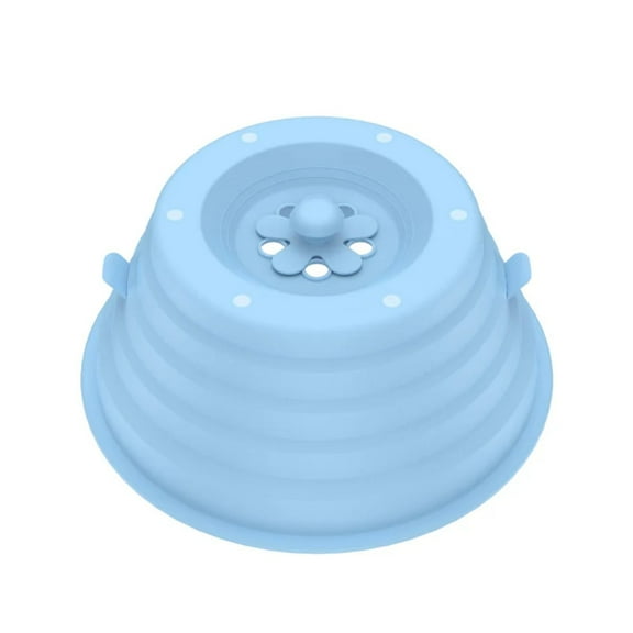 1Pcs Microwave Silicone Splatter Cover for Food Large Microwave Plate Food Cover With Easy Grip Handle Anti-Splatter Lid With Enlarge Perforated Steam Vents,11in,BPA Free,Dishwasher Safe (Sky Blue)
