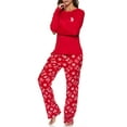 thumbnail image 4 of U.S. Polo Assn. Women's & Women's Plus Long Sleeve Top and Plush Pant Pajama Sleep Set, 2-Piece, Sizes S-3XL, 4 of 5