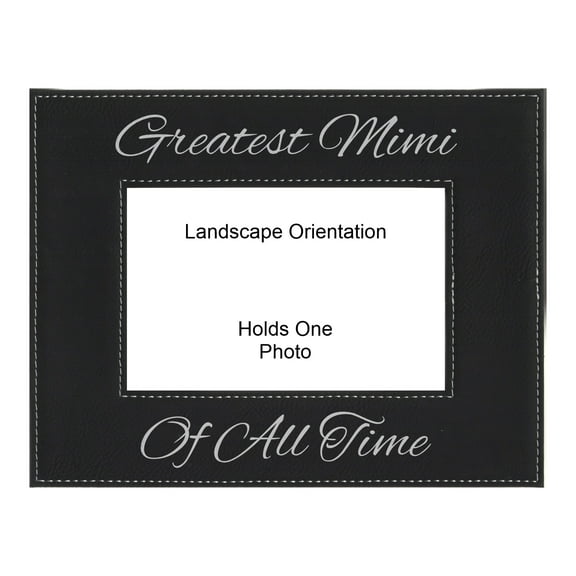 PrecisionNC Grandma Gifts Greatest Mimi of All Time Engraved Leatherette Black Picture Frame Mothers Day 4x6 Landscape