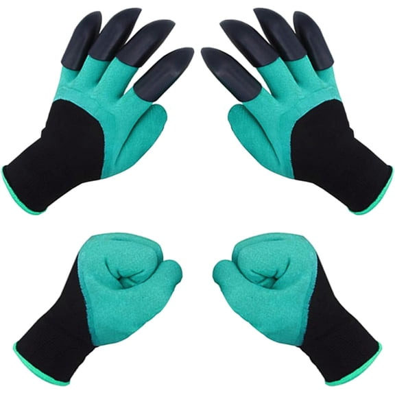 Garden Gloves With Claws 2 Pairs for Digging Weed Pulling Garden Finger Claws Gloves Outdoor Protective Work Gloves