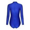 thumbnail image 4 of YONGHS Women's Mock Turtle Neck Long Sleeve Bodysuit Zipper Back Stretchy Gymnastics Dance Leotard Royal Blue M, 4 of 7