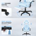 thumbnail image 5 of Huracan PU Leather Gaming Chair with Footrest & Lumbar, Adjustable Armrests/Headrest Computer Gamer Chair for Adults, Office/Game/Home,Light Bule, 5 of 7