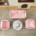 thumbnail image 4 of Modern Sofas TS Modern decorative chair, living room side chair with gold metal legs, no wheels, suitable for dressing area, reception room, office,Teddy fleece upholstered metal foot sofas Pink,Rus, 4 of 11