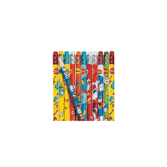 7 1/2" Bulk 72 Pc. Dr. Seuss Multicolor Wood Pencil Assortment