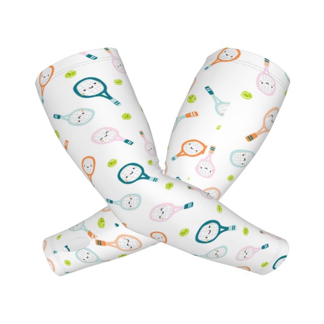 Balery Cute Tennis Rackets Mangas Refrescantes para Brazos para Hombre y Mujer – Transpirables y Absorbentes de Humedad para Mujeres, Hombres y Niños