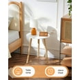 thumbnail image 2 of Juego de 2 mesas auxiliares Apicizon, 42 cm, color blanco con patas de madera, 2 of 9