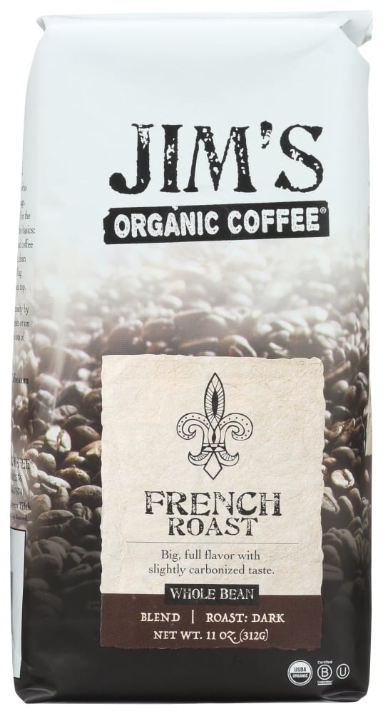 Jim'S Organic Coffee Whole Bean French Roast, 11 Oz