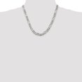 thumbnail image 3 of Diamond2Deal 925 Sterling Silver Rhodium-plated 7.75 mm Figaro Chain Necklace for Mens 24", 3 of 7