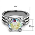 thumbnail image 3 of Silver Womens Ring Anillo Para Mujer Stainless Steel Ring with AAA Grade CZ in White AB, 3 of 3
