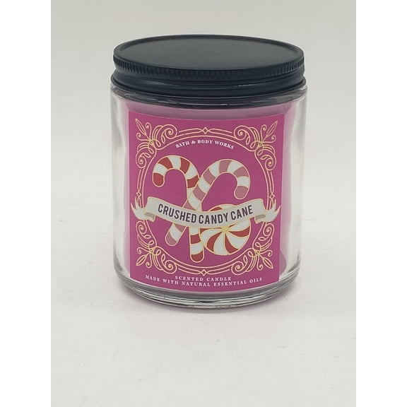 White Barn Bath and Body Works, 1-Wick Candle w/Essential Oils - 7 oz - (Crushed Candy Cane)