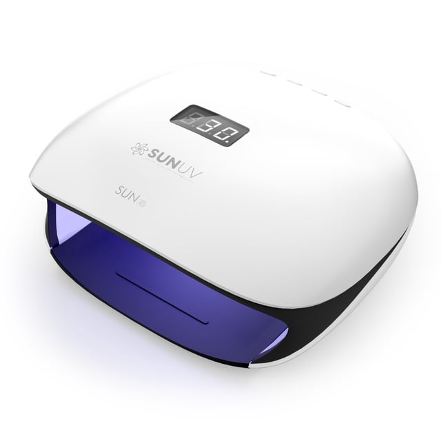 SUNUV SUN4S Lámpara de uñas LED UV negra de 48 W, luz UV para uñas de gel con 4 ajustes de temporizador, secador de uñas para esmalte de gel para salón en casa con base extraíble