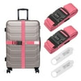 thumbnail image 1 of Uxcell 2 Pcs Correas de Equipaje para Maletas de 20-30 Pulgadas, Correa de Conector de Equipaje Ajustable con Hebilla de Contraseña y Etiqueta para Maleta de Viaje, Rosa, 1 of 7