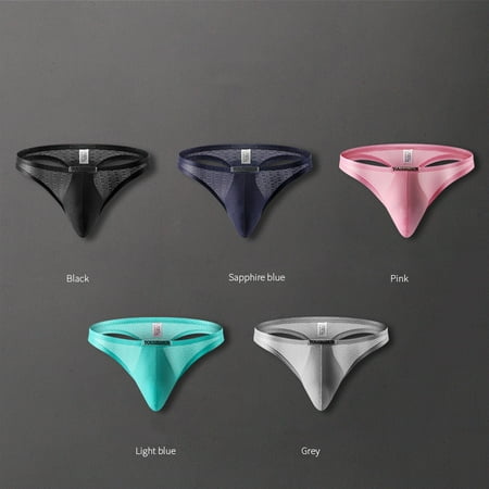 

Sexy Mens Underpants Print Low Waist Briefs Underpants Slim Thong Black