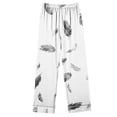 thumbnail image 5 of Womens Pajama Sets Fashion Print Long Sleeve Button Up Lapel Shirt and Pj Bottoms 2 Piece Sleepwear Pants Set (S, White 02), 5 of 6