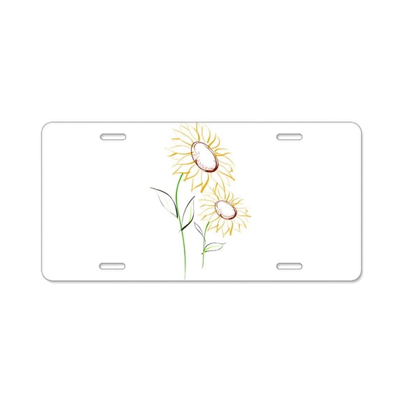 CafePress - Sunflowers2 67 - Aluminum License Plate, Front License Plate, Vanity Tag
